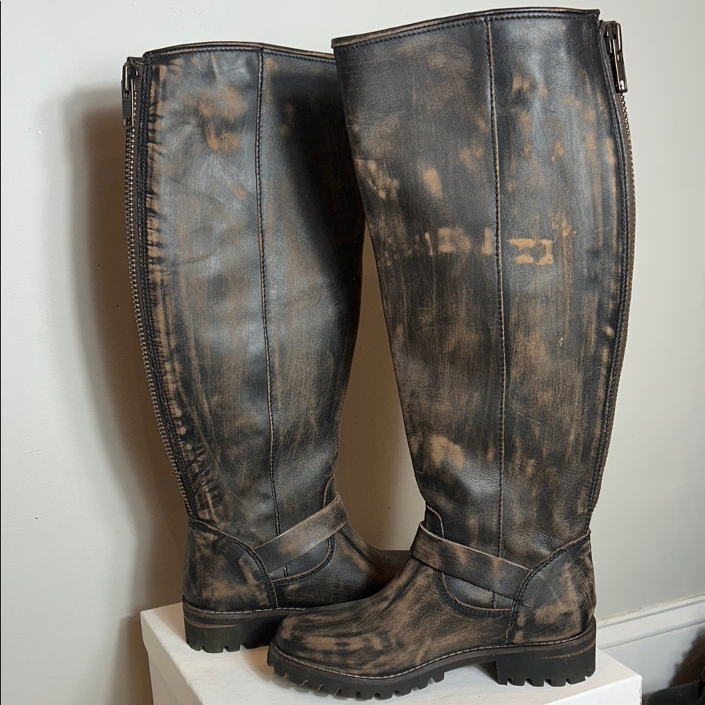 Freebird Distressed Battle Brown Knee-High Boots - Picture 5 of 8